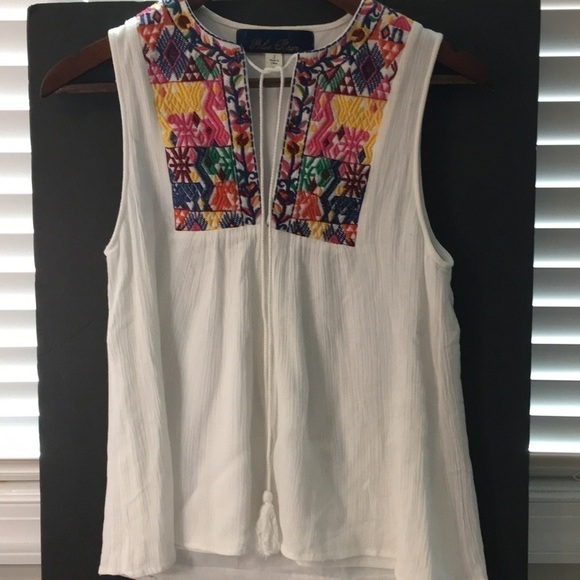 Blue Rain bohemian top size S white - lined - Picture 3 of 12